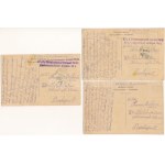 1915 3 db RÉGI első világháborús orosz katonai művészlap Frantz Bélától feleségének címezve / 3 pre...