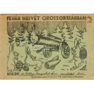 1942 Fehér húsvét Oroszországban. Második világháborús Tábori Postai Levelezőlap. M. kir. haditudósító osztag kiadása ...