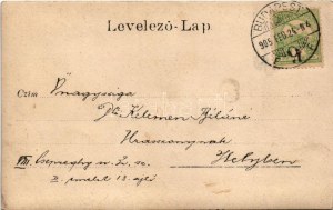 1905 Budapest, laktanya, osztrák-magyar katonák lóháton. photo (EK)