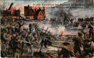 1916 In den Karpathen bei Koziowa im Ondawa-Tal ein russischer Stützpunkt genommen / Első világháborús osztrák...