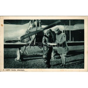 A repülő leadja jelentését. Az Érdekes Újság kiadása / WWI K.u.K. Hungarian military aircraft with pilot (EK...