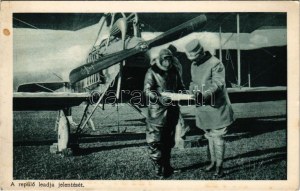 A repülő leadja jelentését. Az Érdekes Újság kiadása / WWI K.u.K. Hungarian military aircraft with pilot (EK...