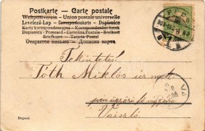 1903 Krampusz gyerekekkel zsákban / Krampus with children in bag s: Ch. Scolik (EM)