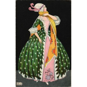 1917 Mode. B.K.W.I. 384-2. s: Mela Koehler (gyűrődések / creases)