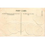 Türkiye / Turkey - Set of Turkish coins, national flag, currency exchange chart. H. S. M. Emb. litho (tiny pinhole...