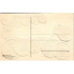 Türkei II. - Münzenkarte und Nationalflagge / Turkish coins and flag. Emb. litho
