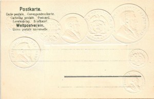 Transvaal. Postkarte mit Nationalflagge zur Information über internationales Münzwesen / Transvaal pénzérmék és zászló...