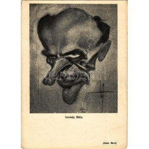 Imrédy Béla miniszterelnök, náci-szimpatizáns. Nemzetiszocialista-ellenes gúnyos karikatúra ...