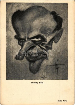 Imrédy Béla miniszterelnök, náci-szimpatizáns. Nemzetiszocialista-ellenes gúnyos karikatúra ...