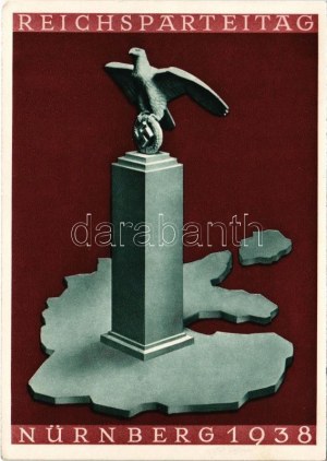1938 Reichsparteitag Nürnberg. Festpostkarte Reichsparteitag der NSDAP / Nuremberg Rally...