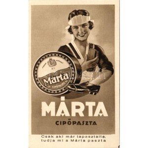 Magyar Asphalt rt. Márta cipőpaszta reklámlapja / Hungarian shoeblack advertisement card