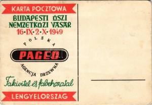 1949 Budapest Őszi Nemzetközi Vásár, Fakivitel és fabehozatal, Lengyelország / Hungarian and Polish advertisement + So...