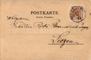 1898 Bicyclanthropos curvatus / Bicycle humour art postcard. Druck von Friedrich Jasper, Verlag von Gerlach &...