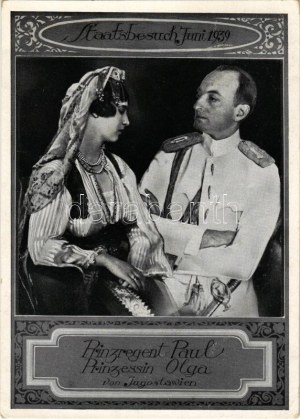 1939 Staatsbesuch in Berlin, Prinzregent Paul und Prinzessin Olga von Jugoslawien. Verlag Th. König ...