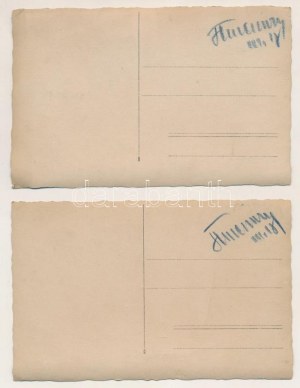 Horthy Miklós - 2 db RÉGI fotós képeslap: ünnepség, darutollas tisztek, katonák / 2 pre...