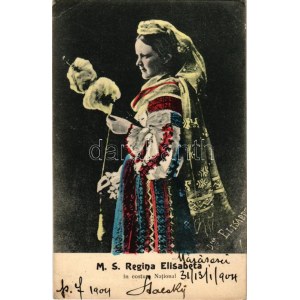 1904 M. S. Regina Elisabeta in costum National / Elisabeth of Wied, First Queen of Romania (wife of King Carol I) (EK...