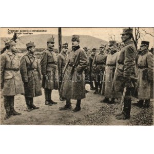 1918 Őfelsége szemléje ezredünknél 1917 január havában, IV. Károly király, osztrák-magyar katonák. Kép a Tizenhetesek...