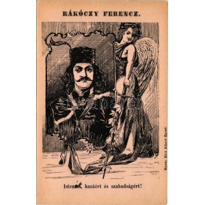 1906 II. Rákóczi Ferenc szecessziós emléklap. Istenért, hazáért és szabadságért! Biró Albert kiadása ...