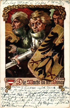 Die Macht an der Donau, Ostmark Bund deutscher Österreicher / Austrian propaganda art postcard s: K. A. Wilke (EB...