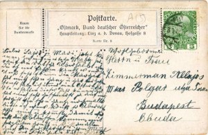 Die Macht an der Donau, Ostmark Bund deutscher Österreicher / Austrian propaganda art postcard s: K. A. Wilke (EB...