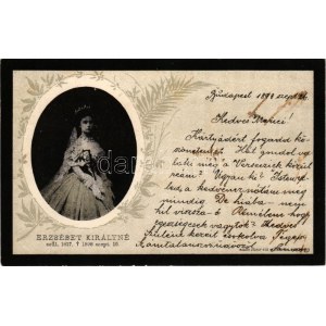 1898 Erzsébet királyné (Sissi) gyászlapja 1837-1898. Rigler József Ede r.t. ...