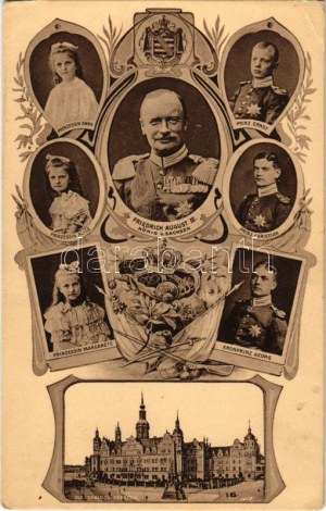 Friedrich August III. König v. Sachsen. Kgl. Schloss, Dresden / Friedrich August III, King of Saxony...