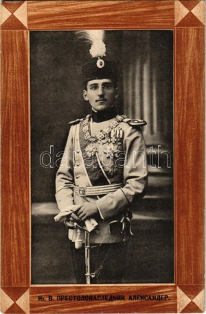 Aleksander I / I. Sándor jugoszláv király / Alexander I of Yugoslavia (ragasztónyomok / glue marks...