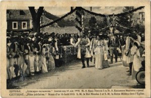 Cetinje, Cettigne; Fetes jubilaires, Noces d'or 16 Aout 1910. S.M. le Roi Nicolas I et S.M. la Reine Miléna dans l...