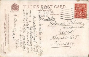 1923 A Happy Christmas. Raphael Tuck & Sons 'Oilette' Series Postcard No. C 1421. s: Agnes Richardson (EB...