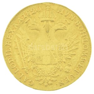 Ausztria 1820A Dukát I. Ferenc Bécs (3,48g/0.986) T:VF, fülnyom / Austria 1820A Ducat Francis I Vienna (3,48g/0.986...