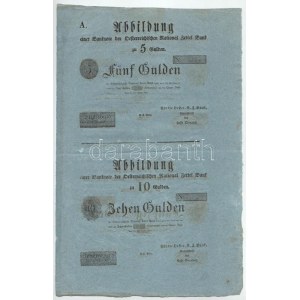 1816. Formuláre garnítúra: 5G + 10G + 25G + 50G ívben, kék színű merített papíron...