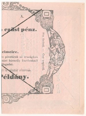 1849. 1Ft, hátoldalán 100Ft részlet 