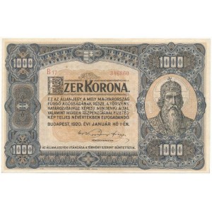1920. 1000K Orell Füssli Zürich nyomdahely-jelöléssel, B17 346860 sorszámmal T:F, szép papír, pici folt ...