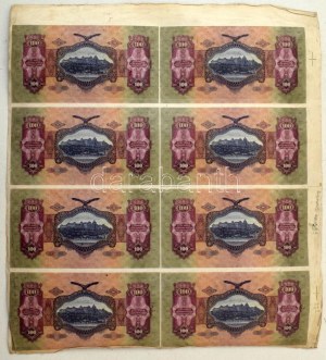 1930. 100P 8db-os vágatlan minta ívben, 