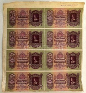 1930. 100P 8db-os vágatlan minta ívben, 