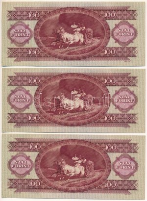 1949. 100Ft (3x) sorszámkövetők 