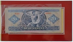 1975. 20Ft aranyozott Ag bankjegyveret (217,73g/7 uncia/0.999/70x154mm) + 1969. 20Ft karton díszcsomagolásban T:PP...