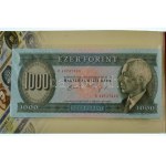 1992. 1000Ft bankjegyveret Ag (217,7g/7 uncia/0.999/154x70mm) + 1992. 100Ft D 40747048 fóliatokban T:PP,UNC ...