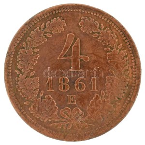 1861E 4kr Cu (Gyulafehérvár) T:VF / Hungary 1861E 4 Kreuzer Cu (Alba Iulia) C:VF Adamo M7, Krause KM#2194, Unger III....