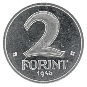 1946. 2Ft Al Artex utánveret T:UNC,AU / Hungary 1946. 2 Forint Al Artex-restrike C:UNC,AU Adamo F7