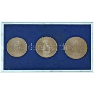 1956. 10Ft + 20Ft + 25Ft Ag 10 éves a Forint (Jó Forint sor), eredeti MNB műanyag tokban T:AU Hungary 1956...