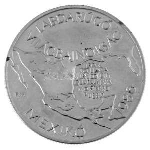 1985. 100Ft alpakka Labdarúgó Világbajnokság 1986 - Mexikó térképe jelzett próbaveret kapszulában...