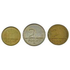 1995. 2Ft technológiai hibás veret: 1Ft-os érme lapkájára vert! + 1Ft és 2Ft támpéldány T:AU RRR! / Hungary 1995...