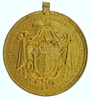 1741. Erdély hódolata Mária Teréziának, aranyozott bronz emlékérem, füllel. ...