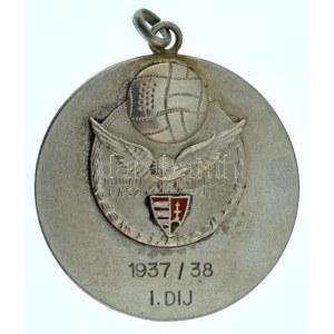 1938. Nyugatmagyarországi Labdarúgók Alszövetségének Bajnoki Érme / 1937/38 - I. díj részben zománcozott...