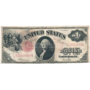 Amerikai Egyesült Államok 1917. 1$ United States Note piros pecséttel, T24691897A sorszámmal. Szign.: Frank White...