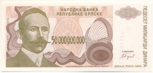 Bosznia-Hercegovina / Szerb Köztársaság / Banja Luka 1993. 50.000.000.000D pótkiadás 