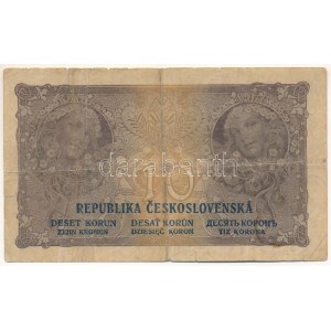 Csehszlovákia 1919. 10K S. O 166 C 732300 T:VG / Czechoslovakia 1919. 10 Korun S. O 166 C 732300 C...