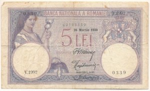 Románia 1920. 5L 
