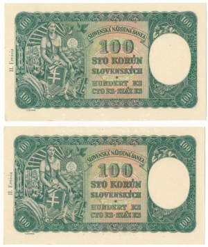 Szlovákia 1940. 100K (2x) sorszámkövetők, II. kiadás, 